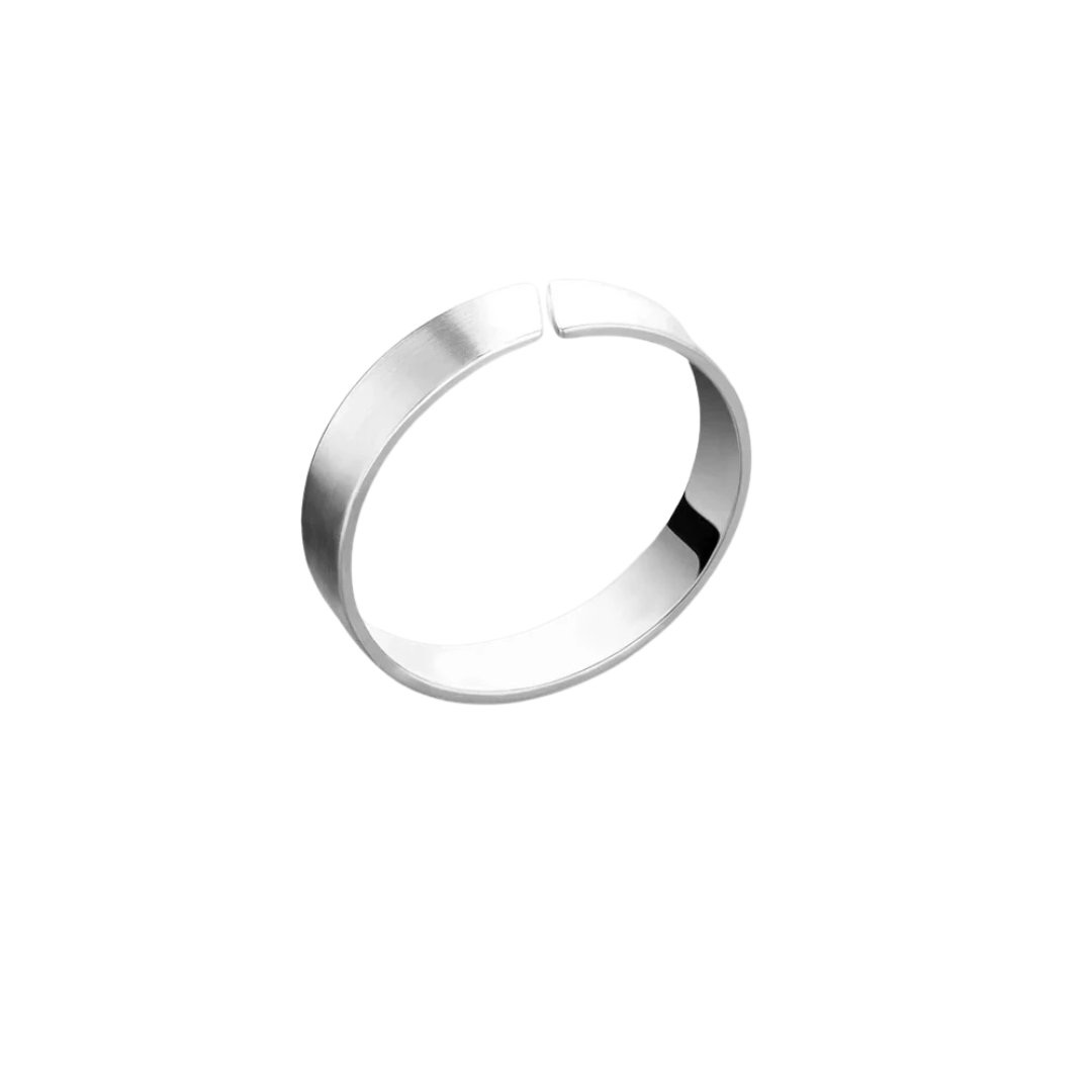 Anel Masculino em Aço Inoxidável Platinum