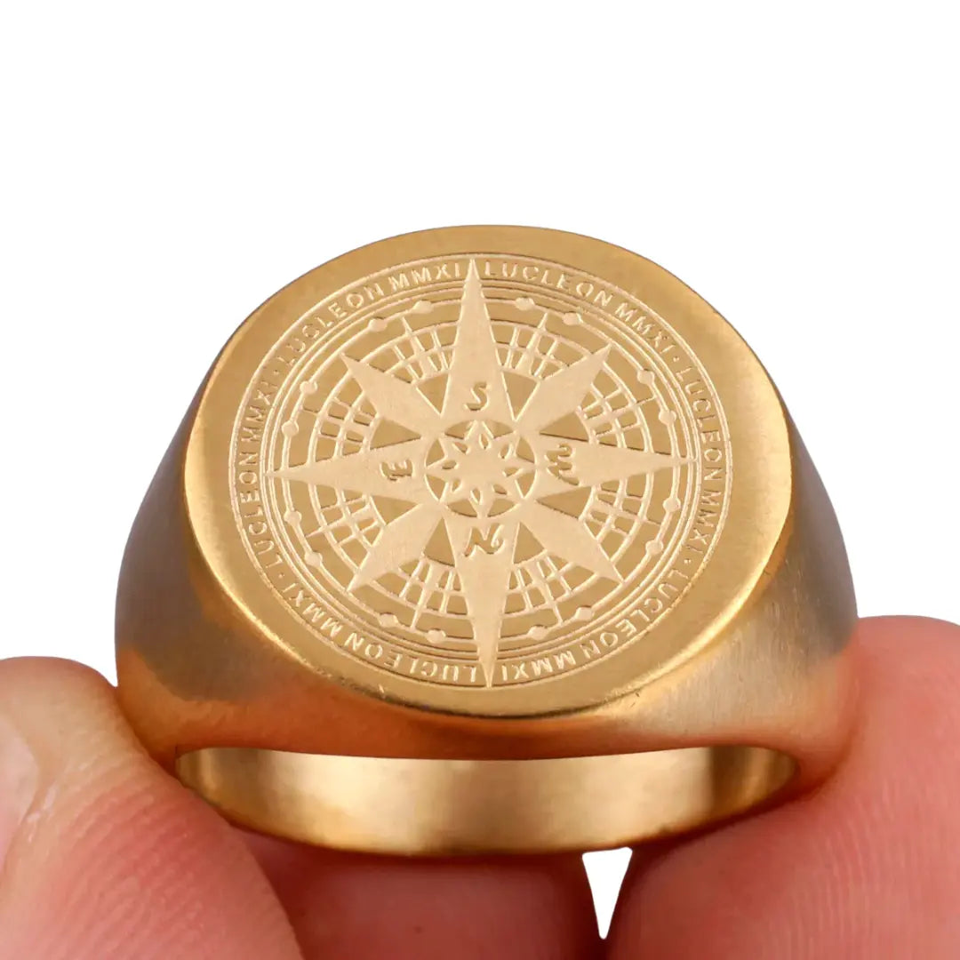 Anel Masculino Aço Inoxidável Compass