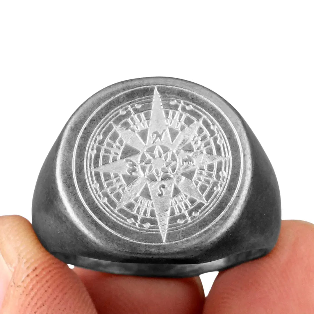 Anel Masculino Aço Inoxidável Compass