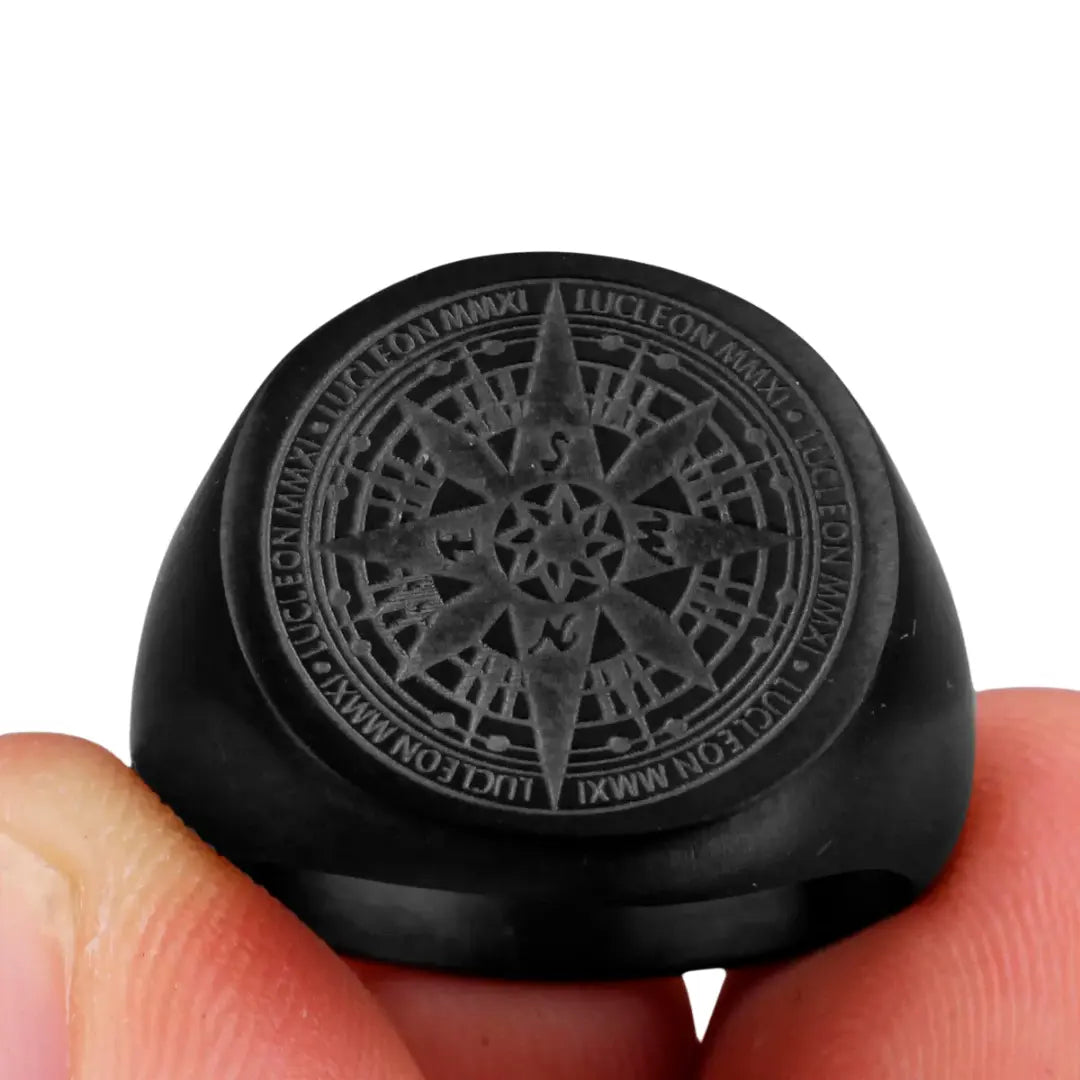Anel Masculino Aço Inoxidável Compass