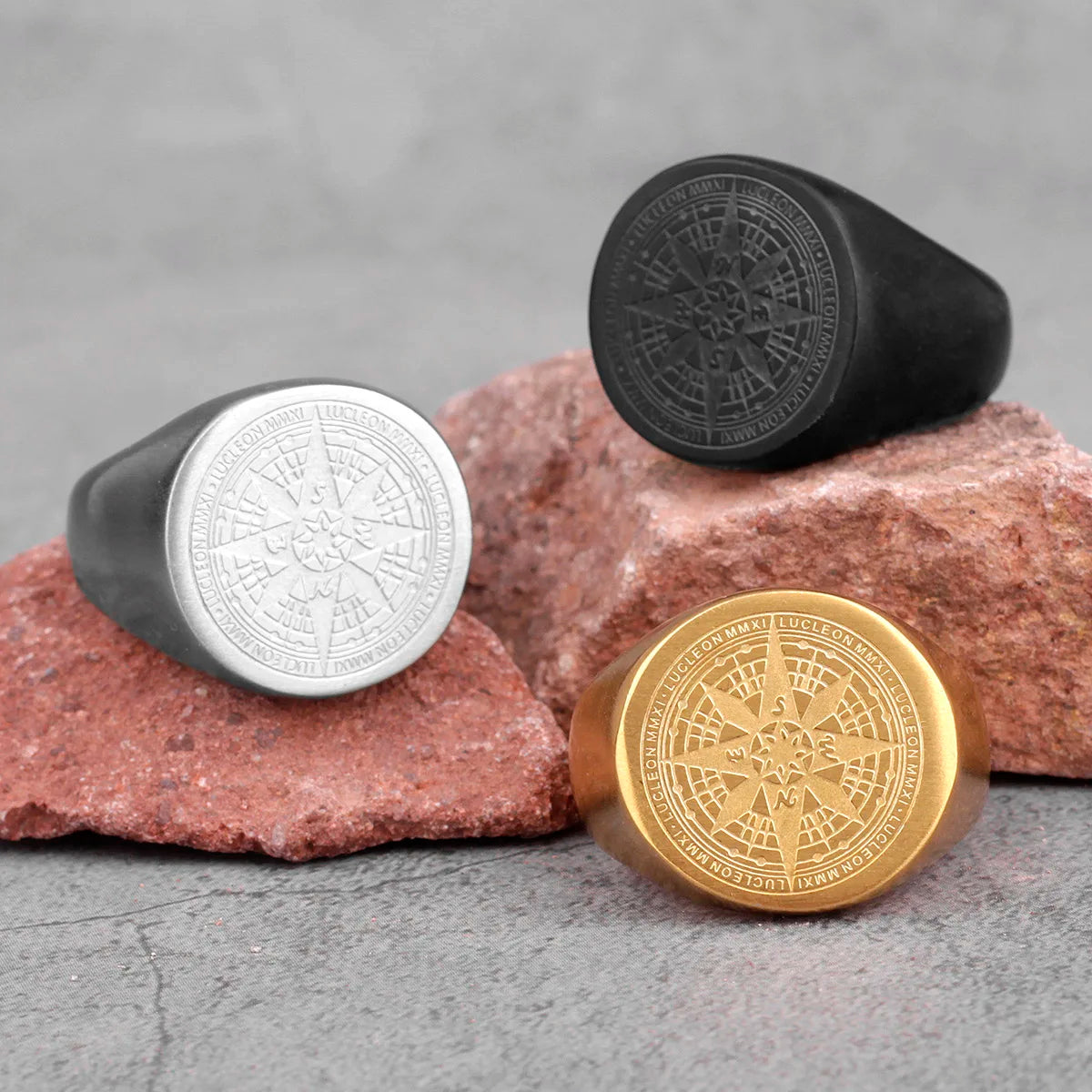 Anel Masculino Aço Inoxidável Compass