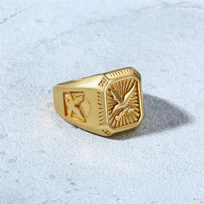Anel Masculino Banhado a Ouro - Orion