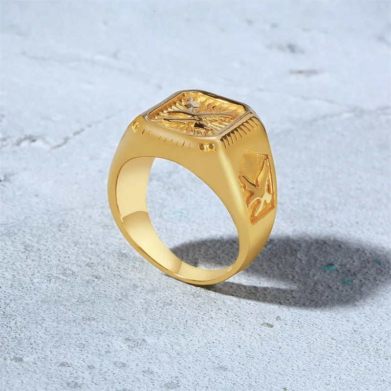 Anel Masculino Banhado a Ouro - Orion