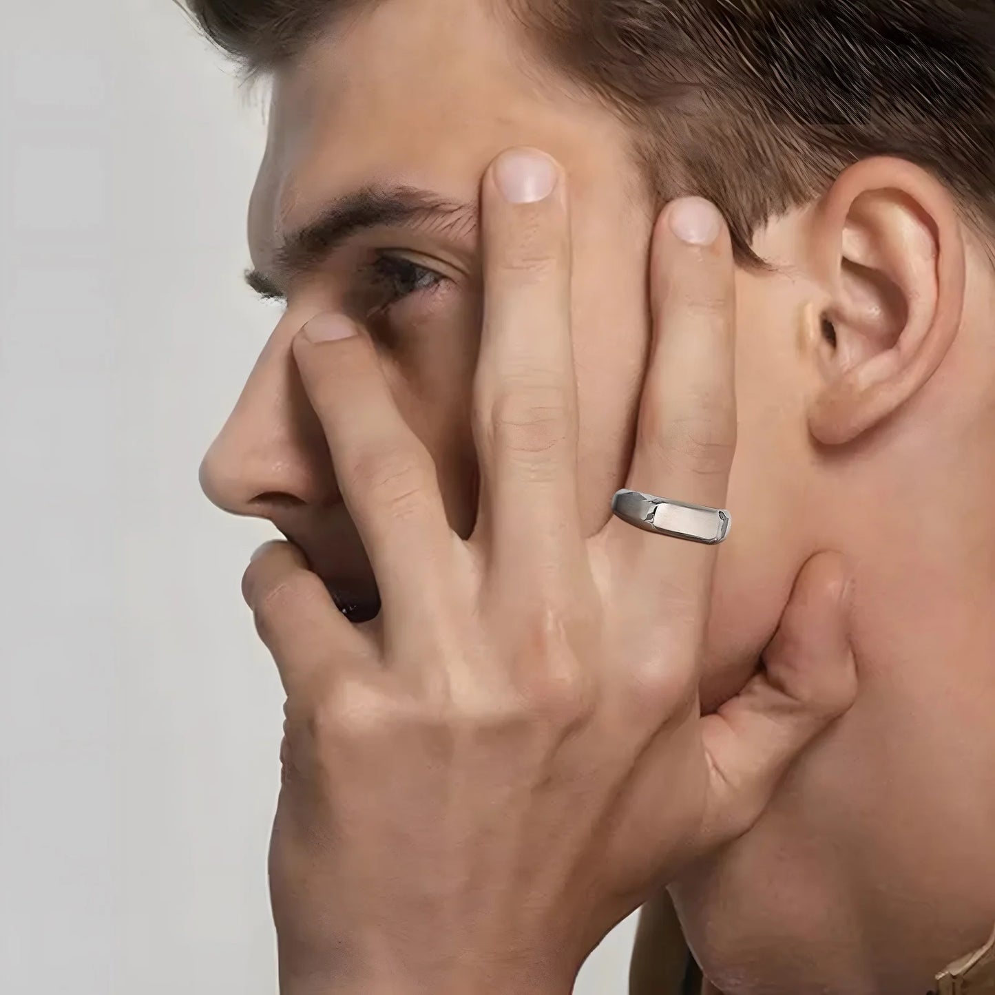 Anel Masculino em Aço Inoxidável Athos