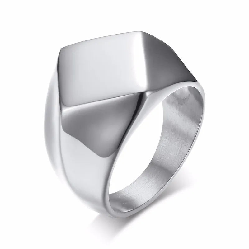 Anel Masculino em Aço Inoxidável Square