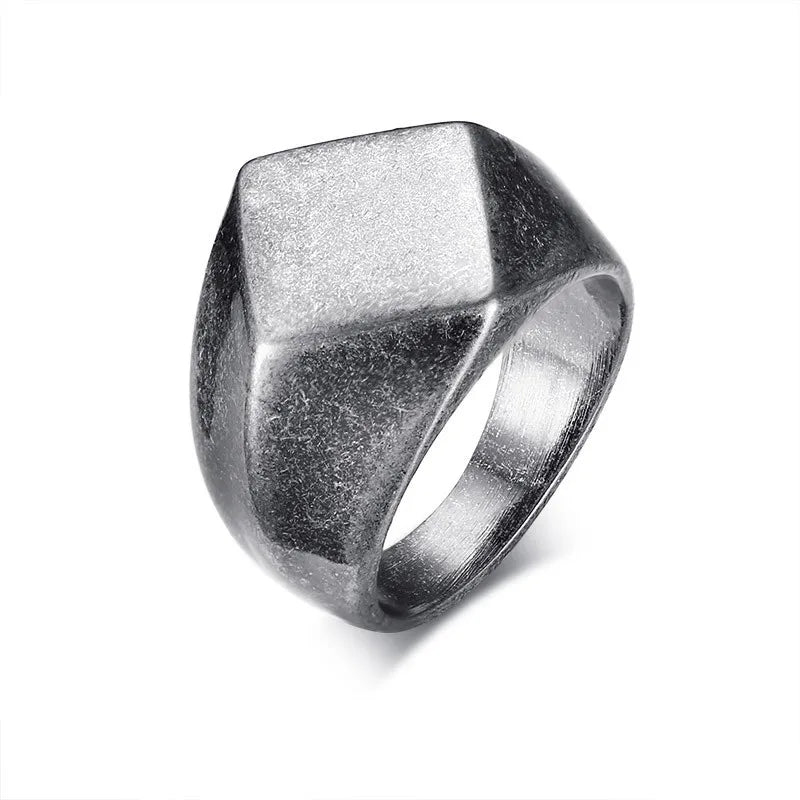 Anel Masculino em Aço Inoxidável Square