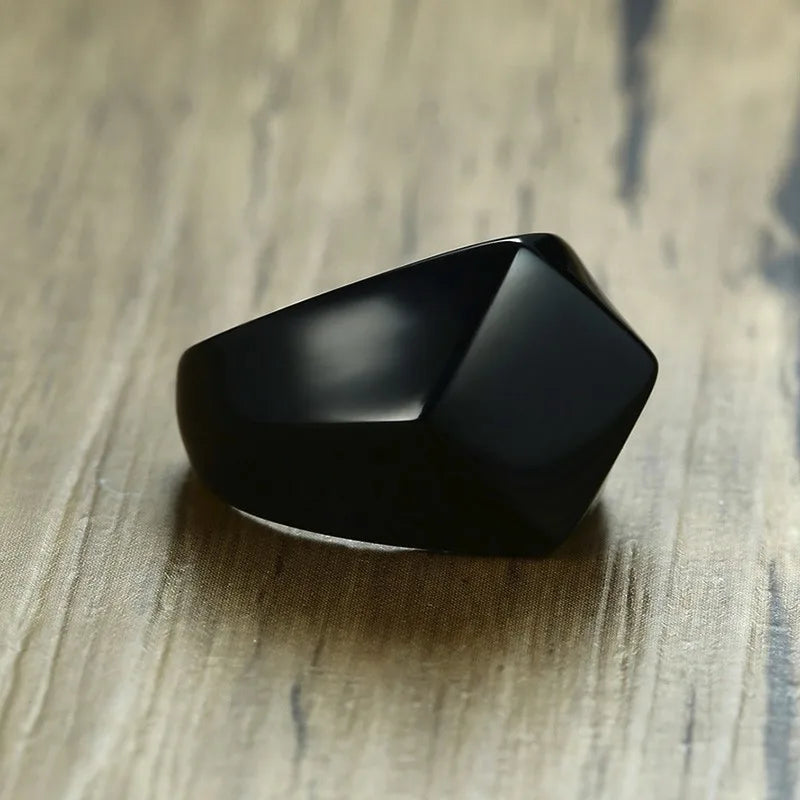 Anel Masculino em Aço Inoxidável Square