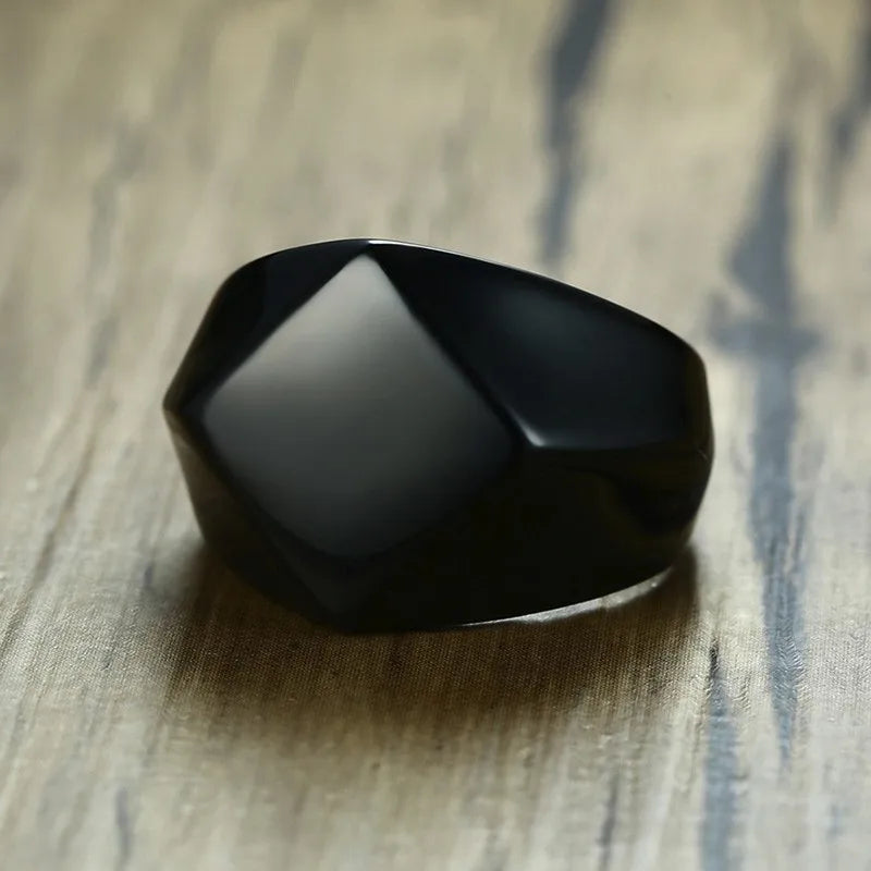 Anel Masculino em Aço Inoxidável Square