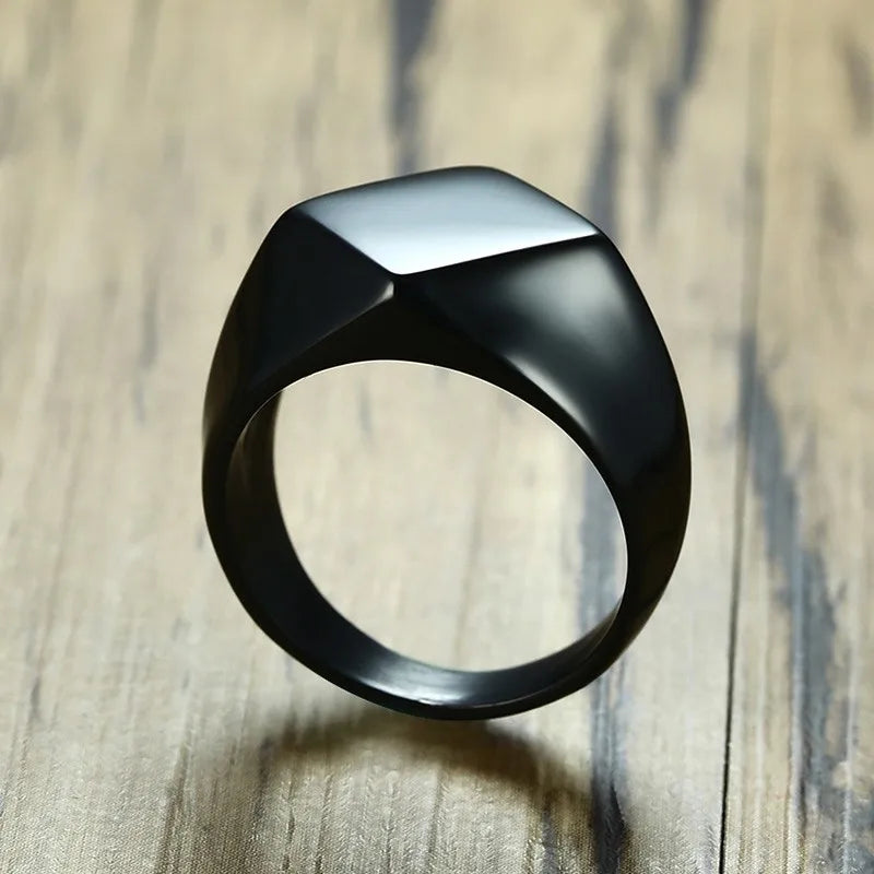 Anel Masculino em Aço Inoxidável Square