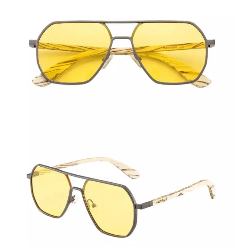 Óculos de Sol Masculino de Metal Amarelo - Orion