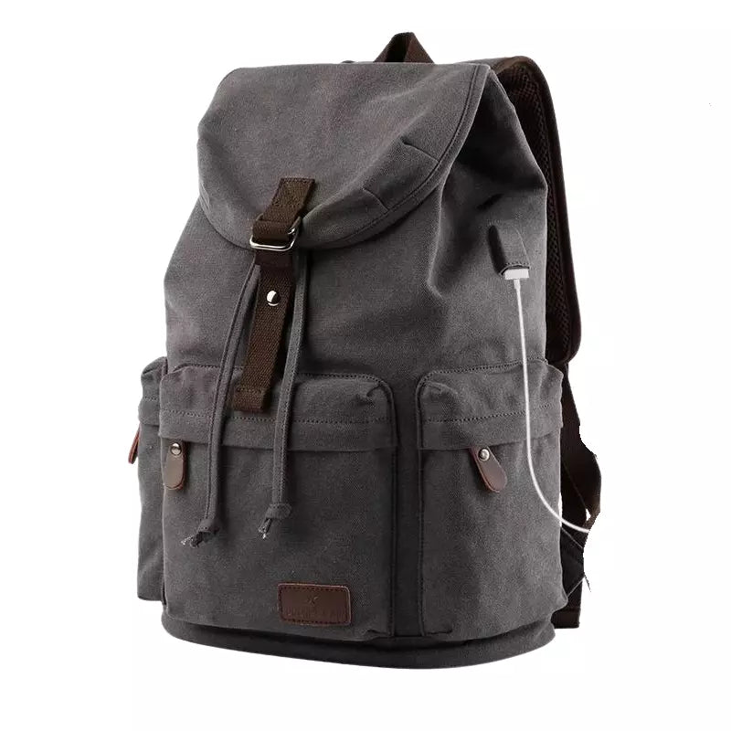 Mochila Masculina de Lona Cinza - Orion