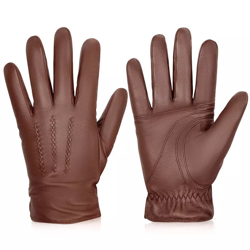 Luva Masculina de Couro Marrom - Orion