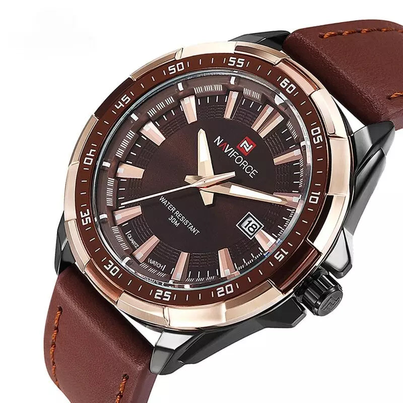 Relógio Masculino Esportivo Pulseira Couro Marrom - Orion