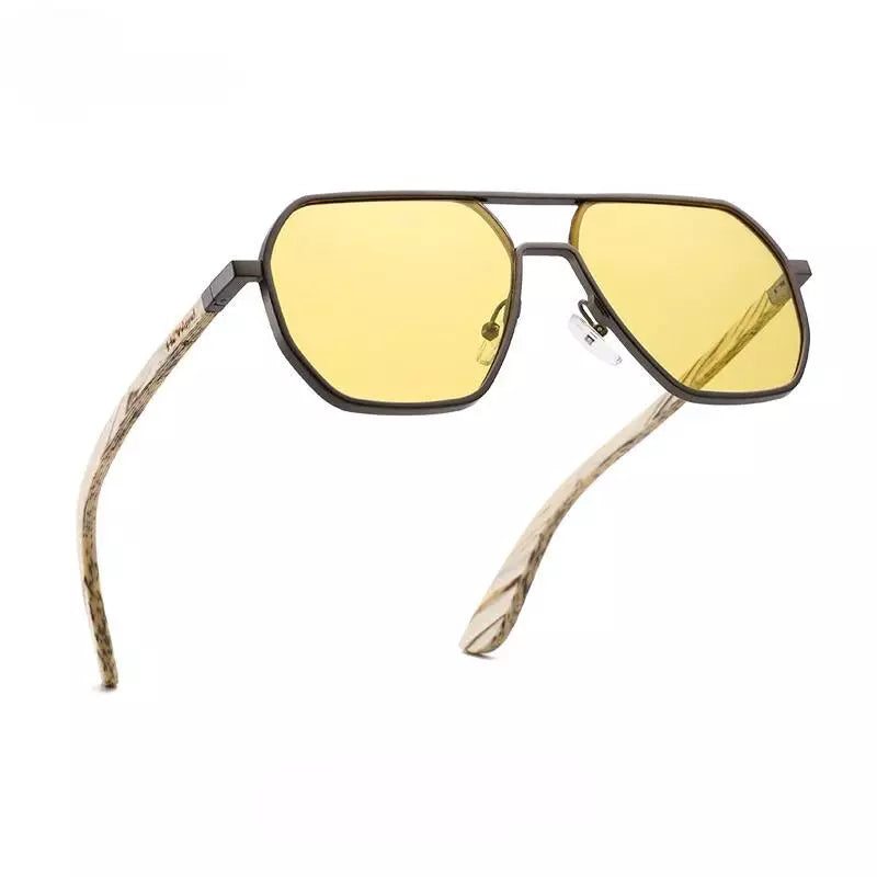 Óculos de Sol Masculino de Metal Amarelo- Orion