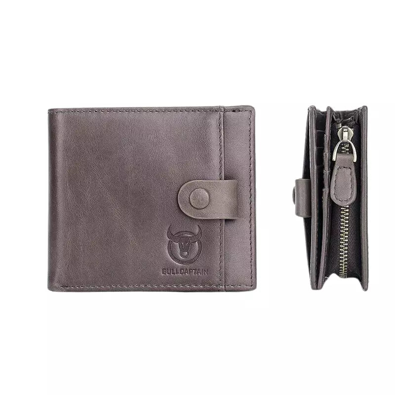 Carteira de Couro Masculina Cinza - Orion