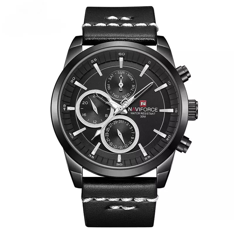 Relógio Masculino Esportivo Pulseira Couro Preto - Orion