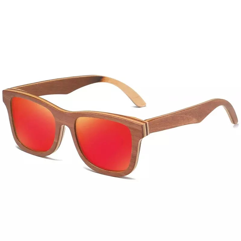 Óculos de Sol Haste Madeira Masculino Vermelho - Orion