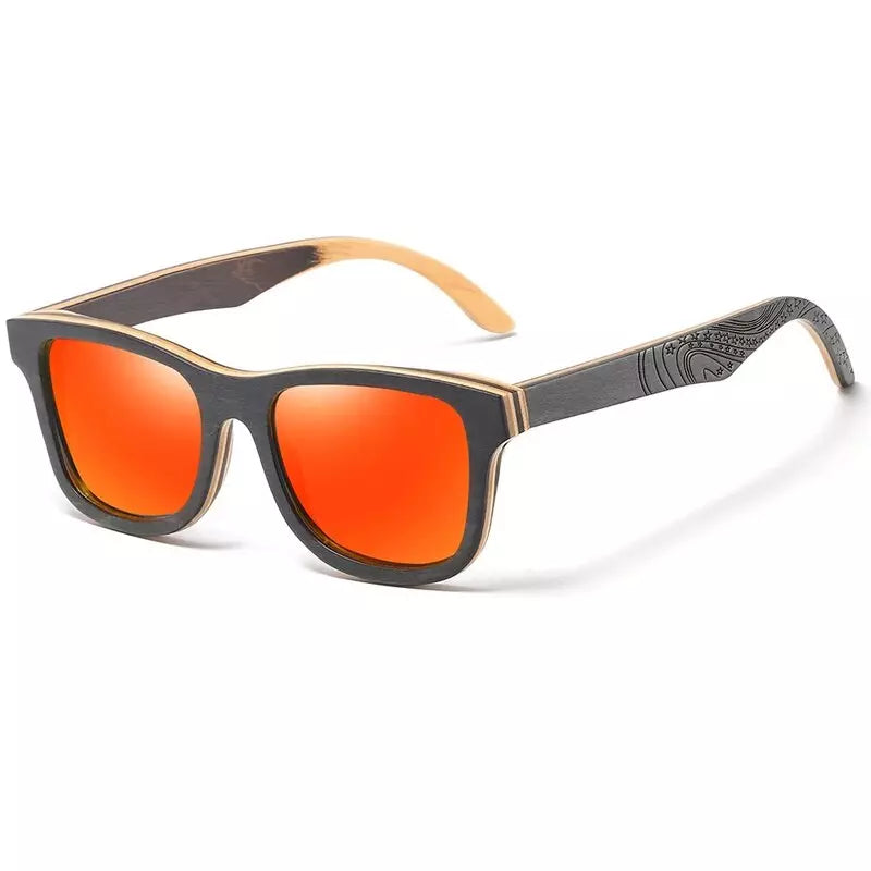 Óculos de Sol Haste Madeira Masculino Vermelho - Orion
