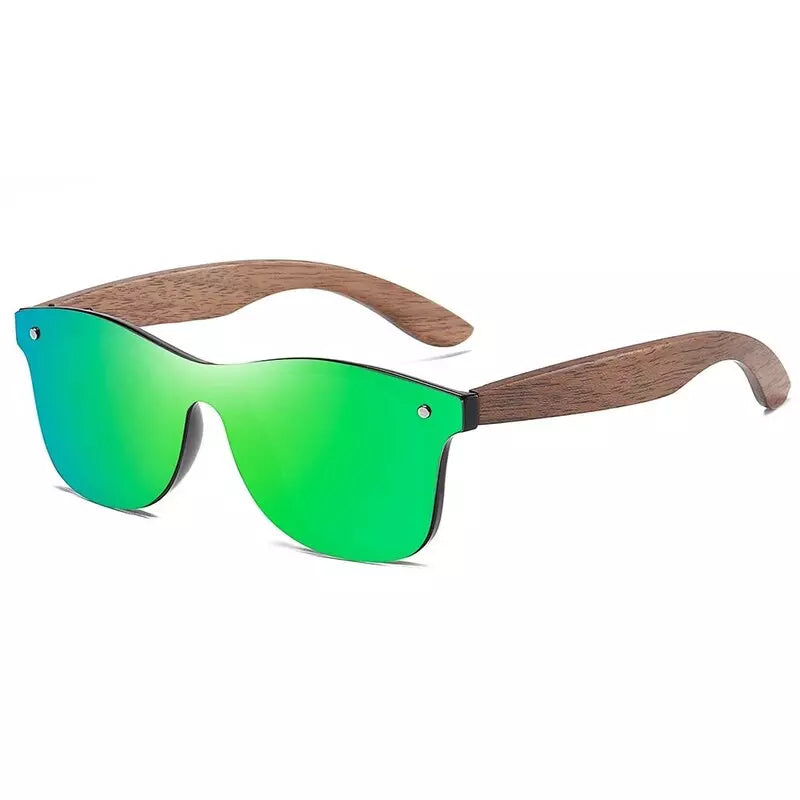 Óculos de Sol Haste Madeira Masculino Verde - Orion