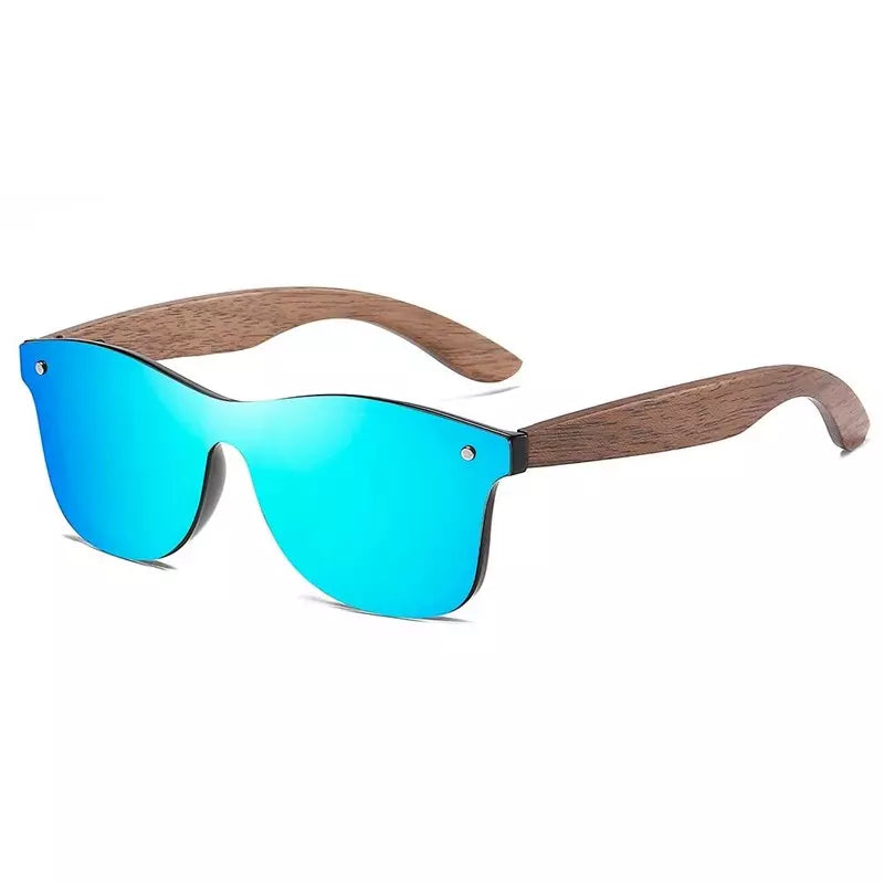 Óculos de Sol Haste Madeira Masculino Azul - Orion