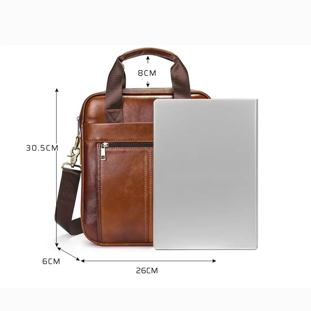 Bolsa Masculina Transversal Laptop em Couro Legítimo Business