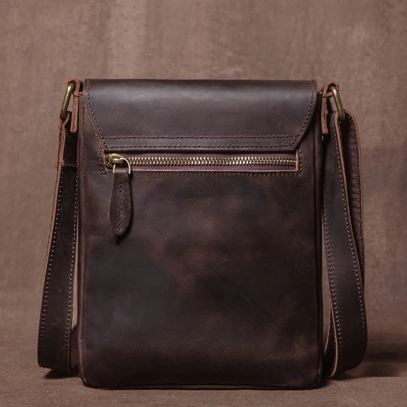 Bolsa Masculina Transversal em Couro Legítimo Casual Lux