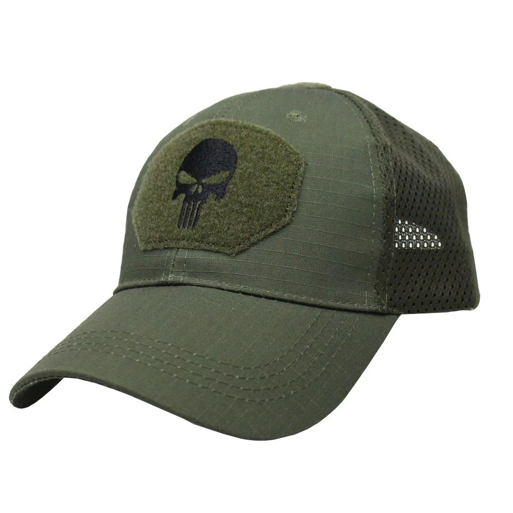 Boné Masculino Aba Curva Camo Skull