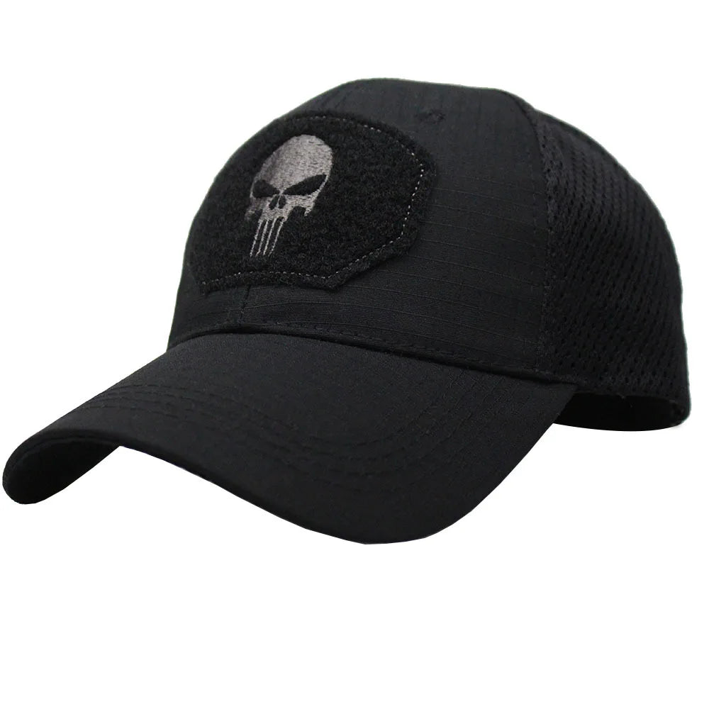 Boné Masculino Aba Curva Camo Skull