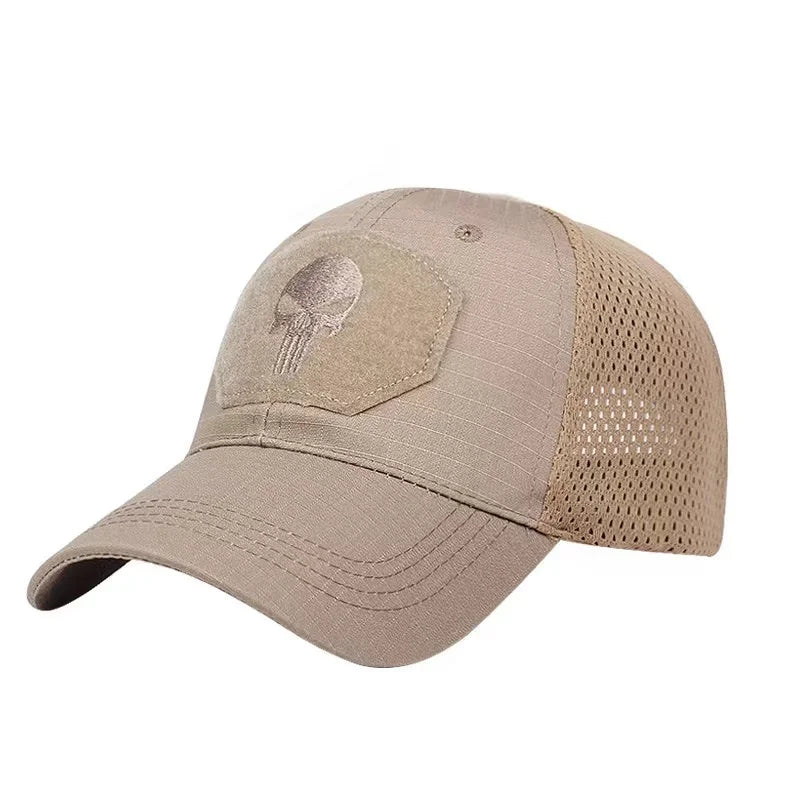 Boné Masculino Aba Curva Camo Skull