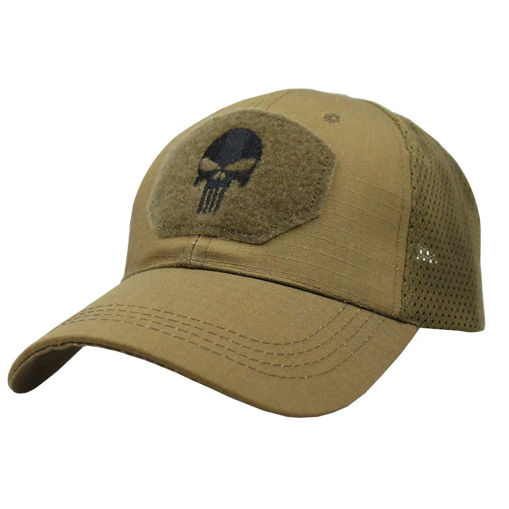 Boné Masculino Aba Curva Camo Skull