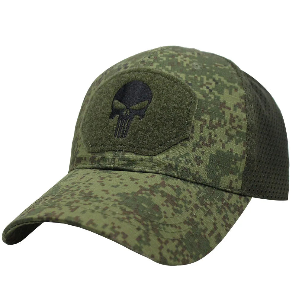 Boné Masculino Aba Curva Camo Skull