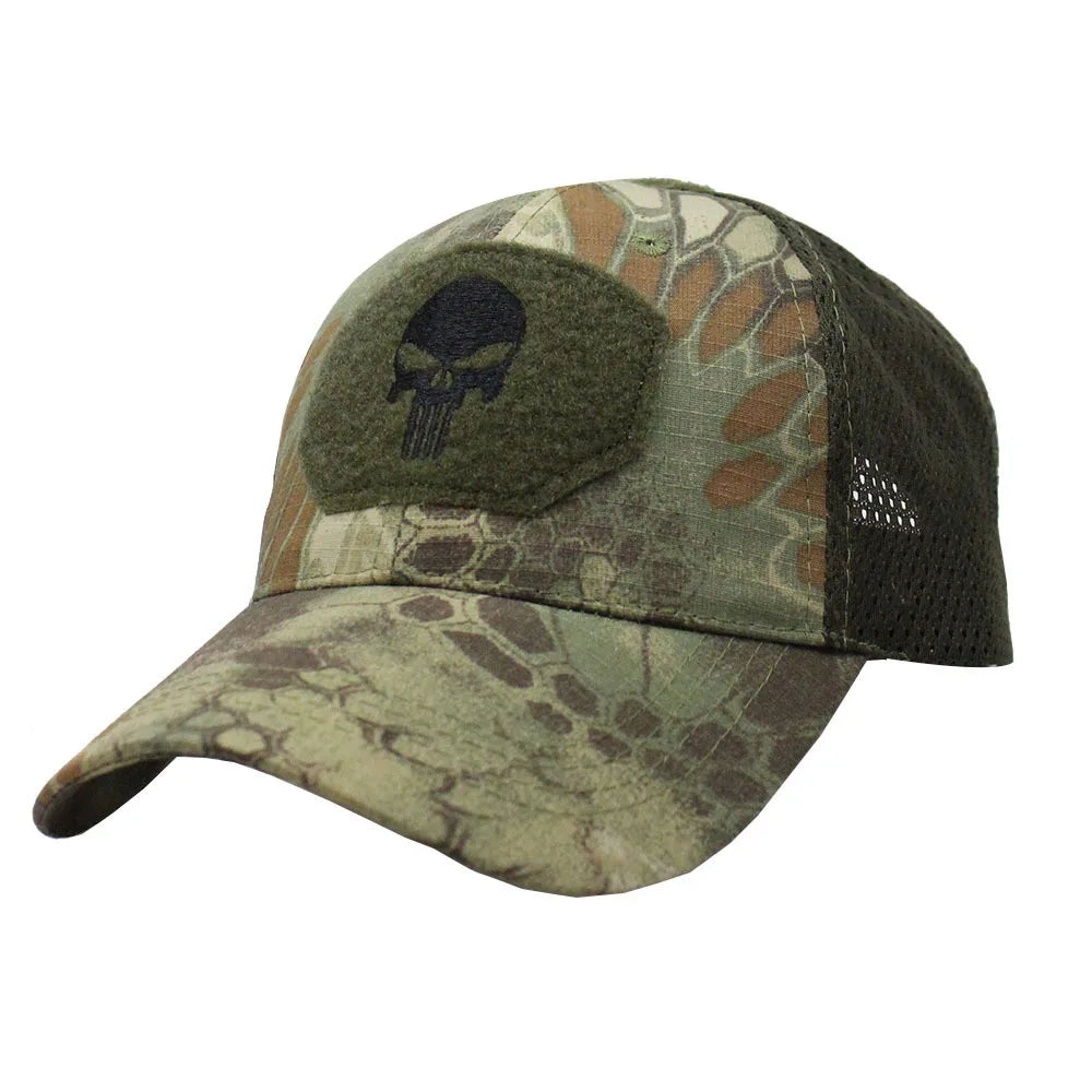 Boné Masculino Aba Curva Camo Skull