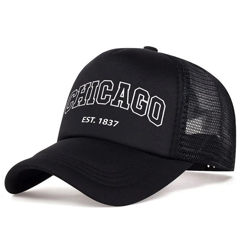 Boné Masculino Aba Curva Mesh Chicago