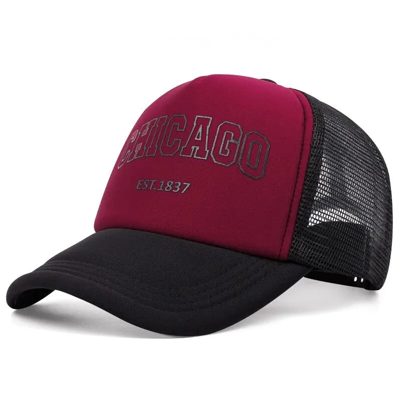 Boné Masculino Aba Curva Mesh Chicago