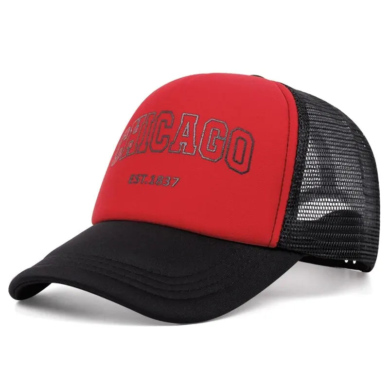 Boné Masculino Aba Curva Mesh Chicago