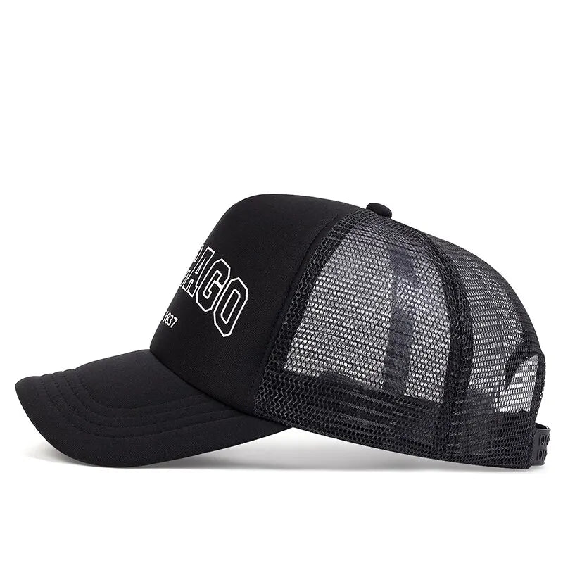 Boné Masculino Aba Curva Mesh Chicag