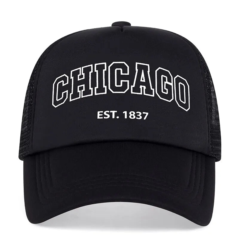 Boné Masculino Aba Curva Mesh Chicago
