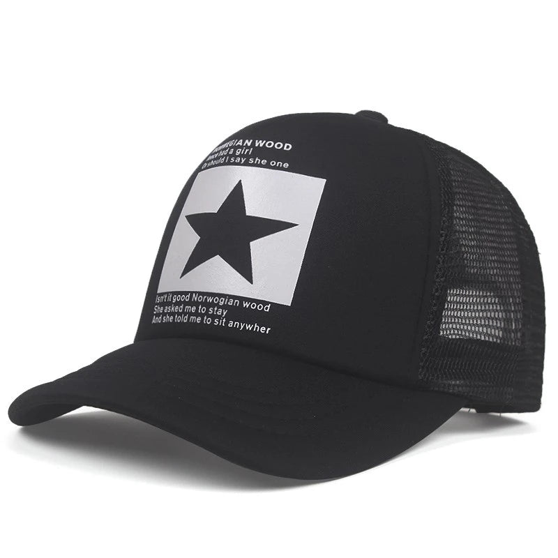 Boné Masculino Aba Curva Mesh Pointed Star