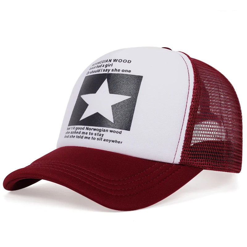 Boné Masculino Aba Curva Mesh Pointed Star