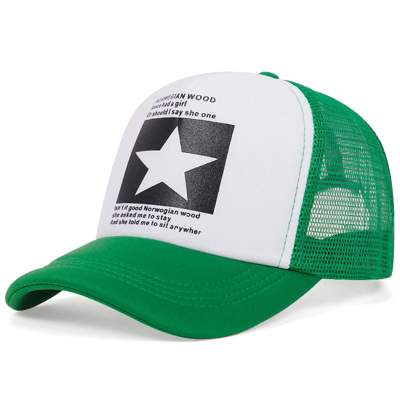 Boné Masculino Aba Curva Mesh Pointed Star