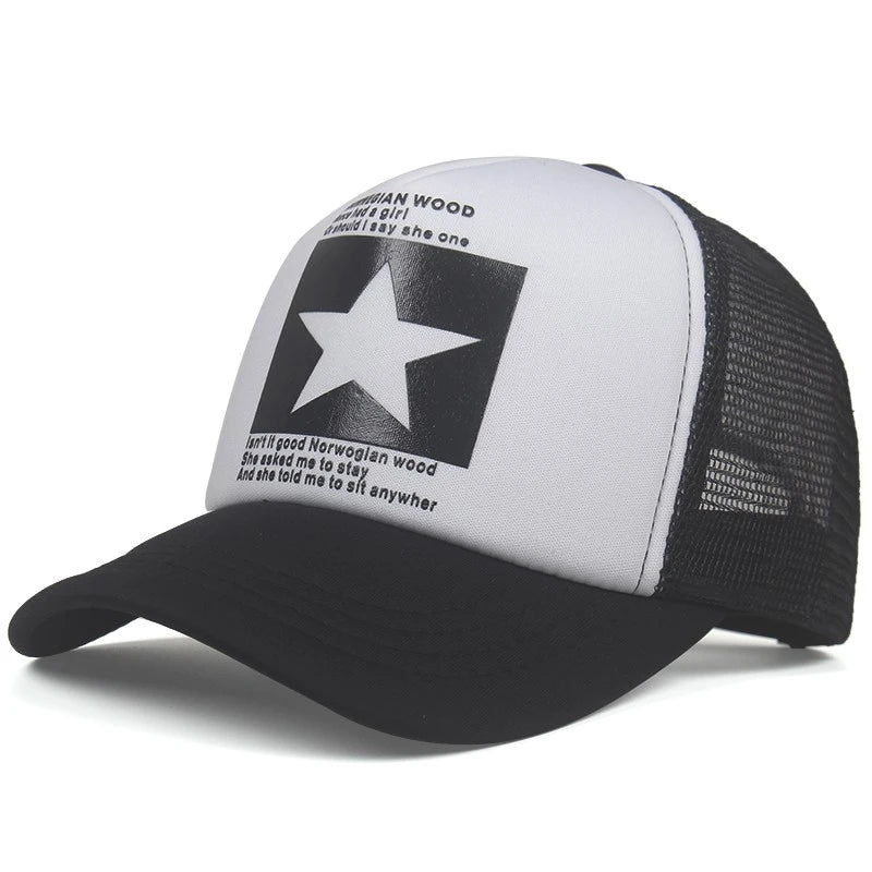 Boné Masculino Aba Curva Mesh Pointed Star