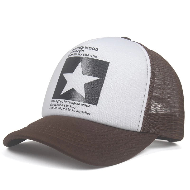 Boné Masculino Aba Curva Mesh Pointed Star