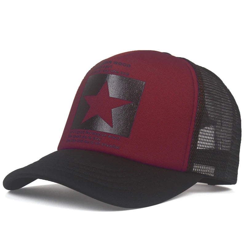 Boné Masculino Aba Curva Mesh Pointed Star