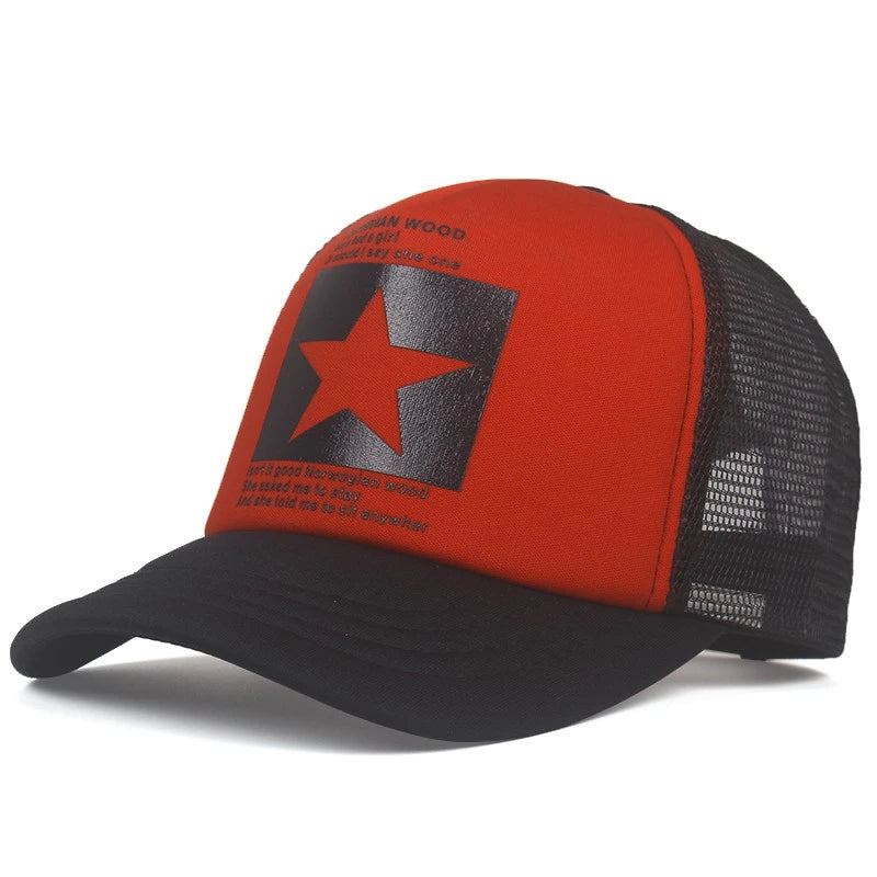 Boné Masculino Aba Curva Mesh Pointed Star