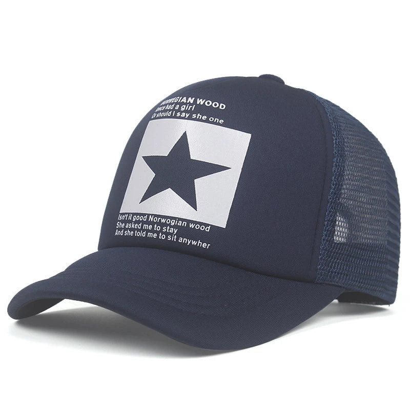 Boné Masculino Aba Curva Mesh Pointed Star