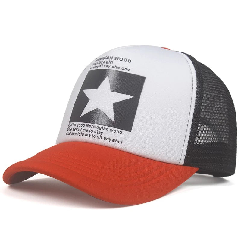 Boné Masculino Aba Curva Mesh Pointed Star