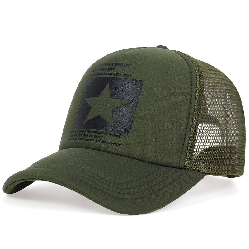 Boné Masculino Aba Curva Mesh Pointed Star