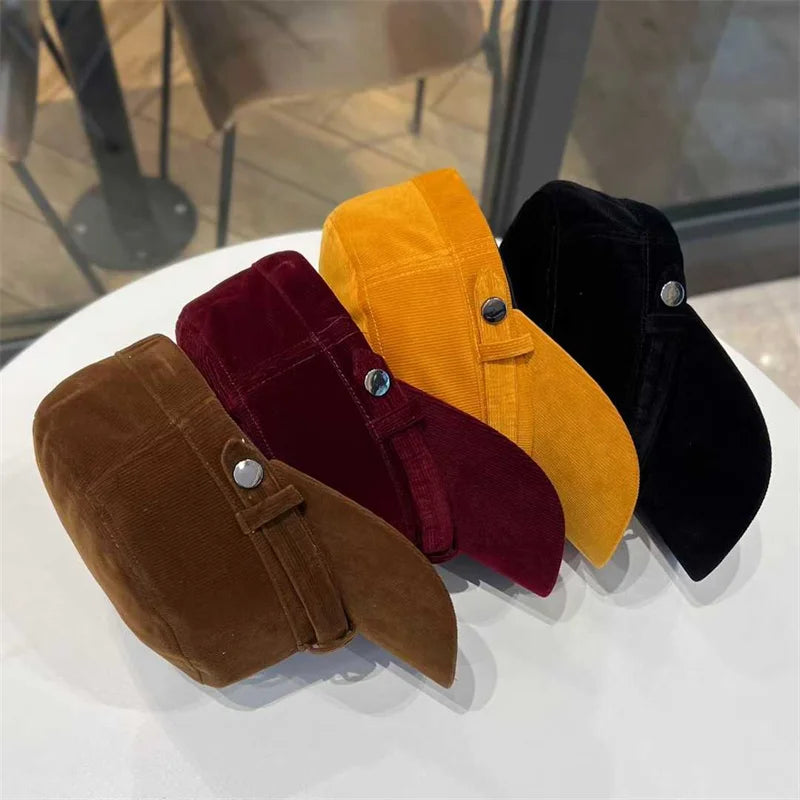Boné Masculino Aba Curva Retrô em Cotelê