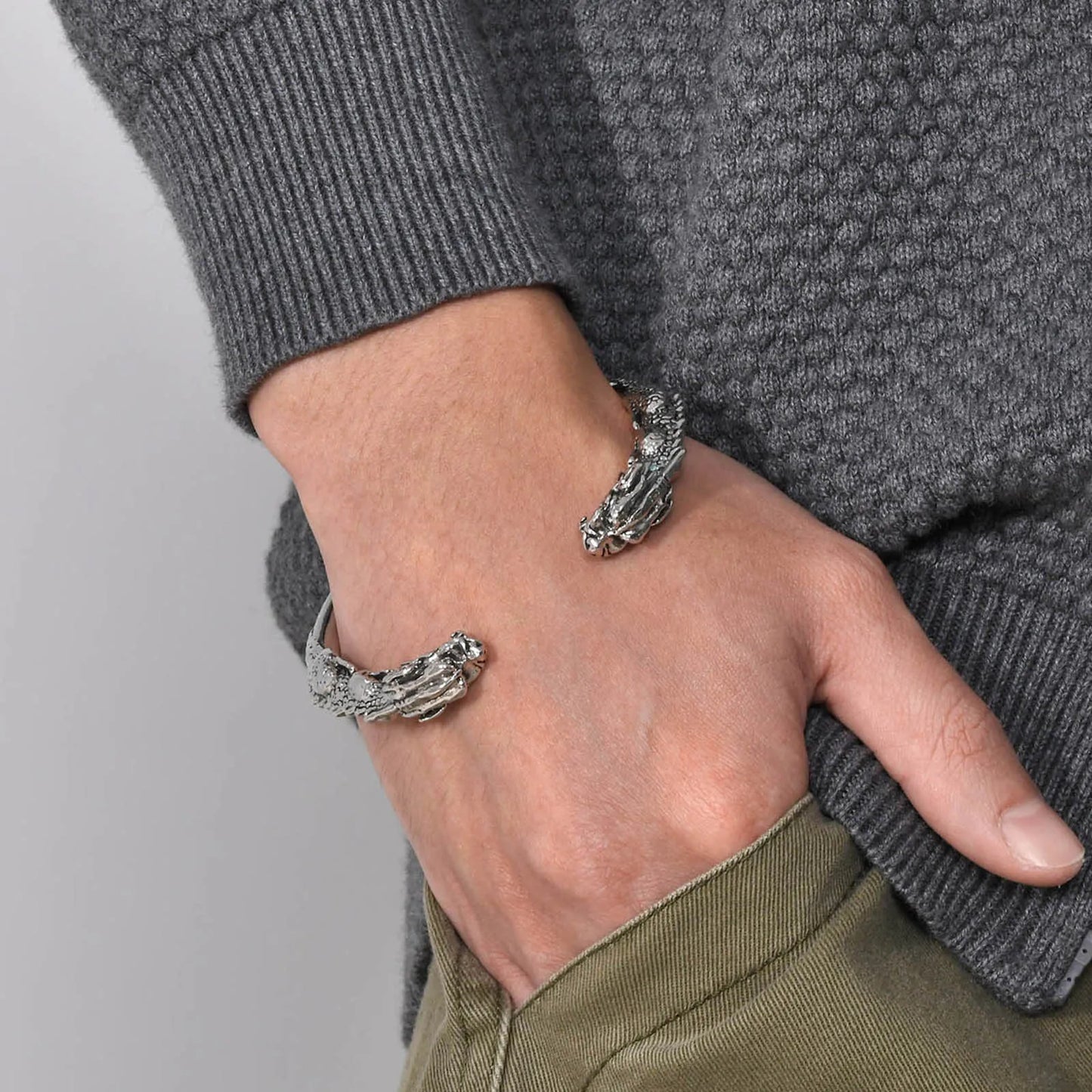 Bracelete Masculino em Aço Dragon