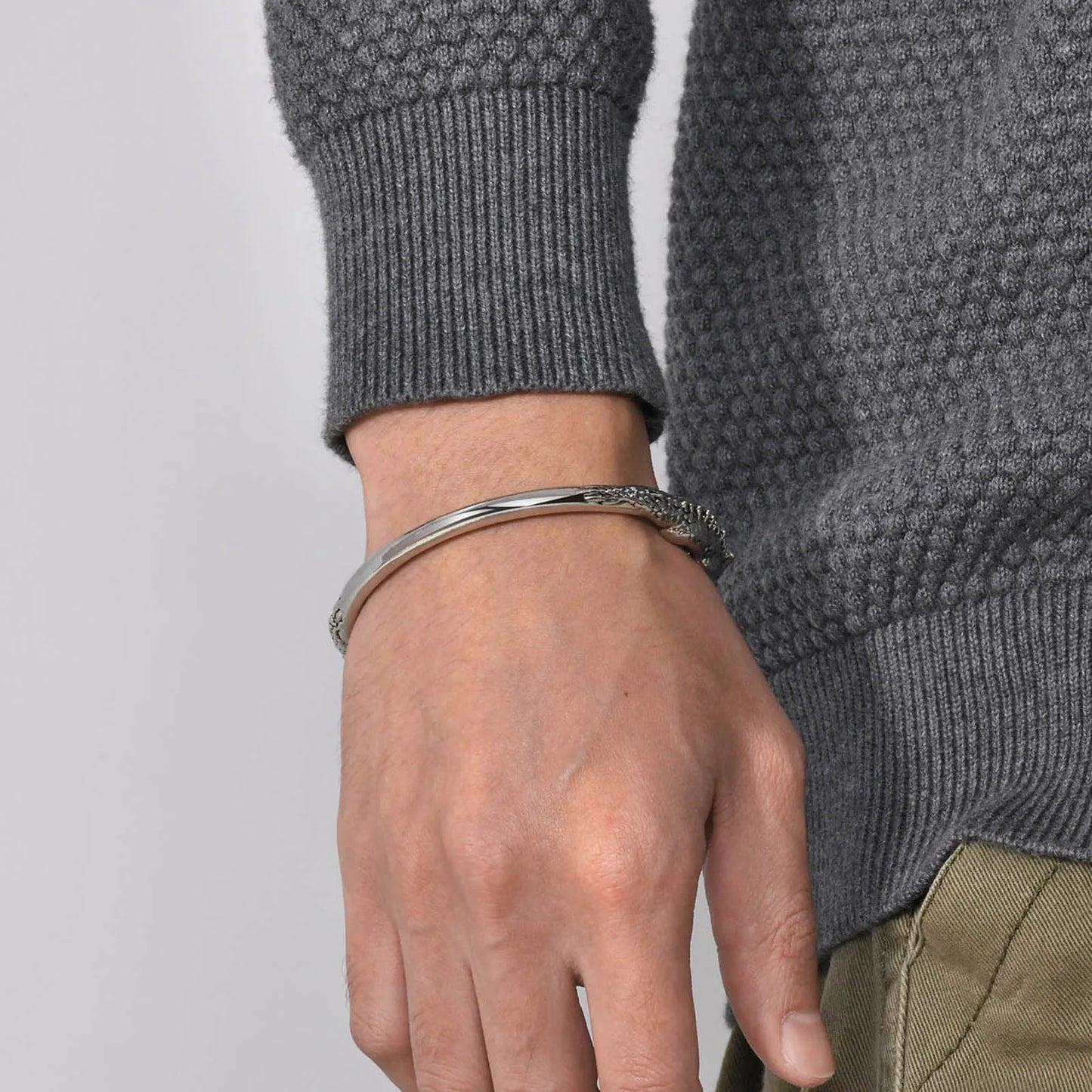 Bracelete Masculino em Aço Dragon